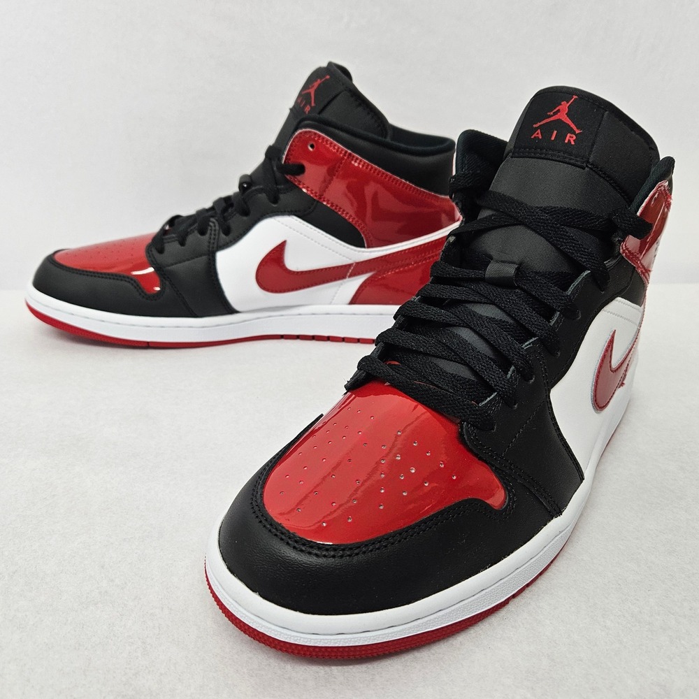 Nike Men's Air Jordan 1 Mid SE Basketball Shoes HV4091-006 Black Red White Sz 11 - Picture 4 of 11